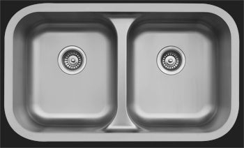 Stainless Seamless Undermount Equal Double Bowl E-350