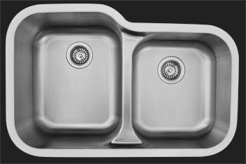 Load image into Gallery viewer, 32&quot; Seamless Undermount Large/Small Bowl Stainless Steel Kitchen Sink Karran E-360R

